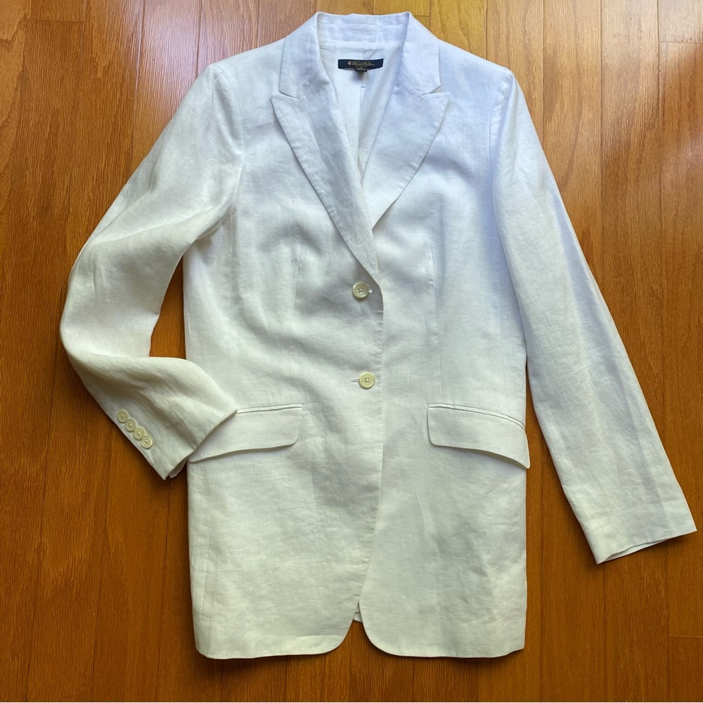 Brooks Brothers white linen Milano fit blazer